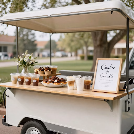 Handcrafted wedding latte art served by Zelda Coffee Bar in Denver